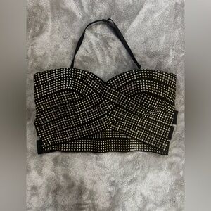 Black and Gold Studded Bustier